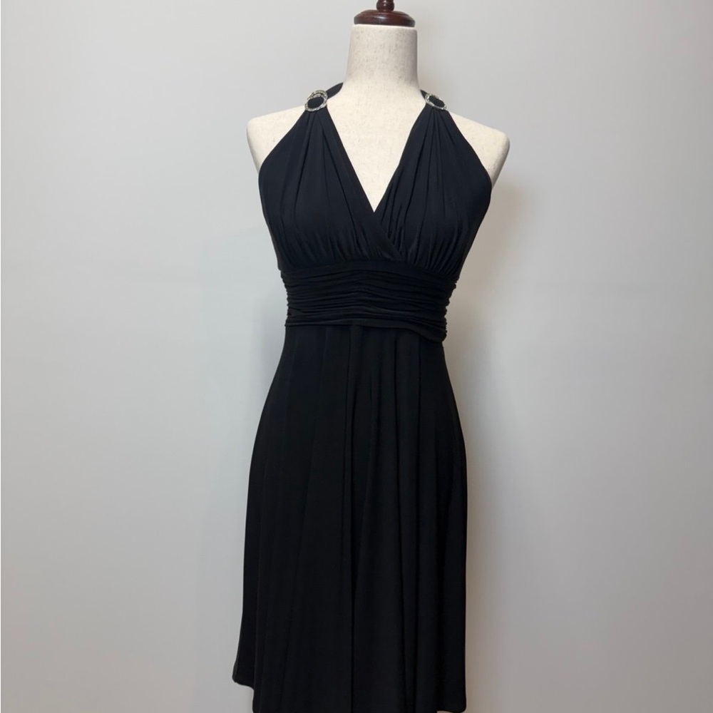 Evan Picone Elegant Black Halter Dress